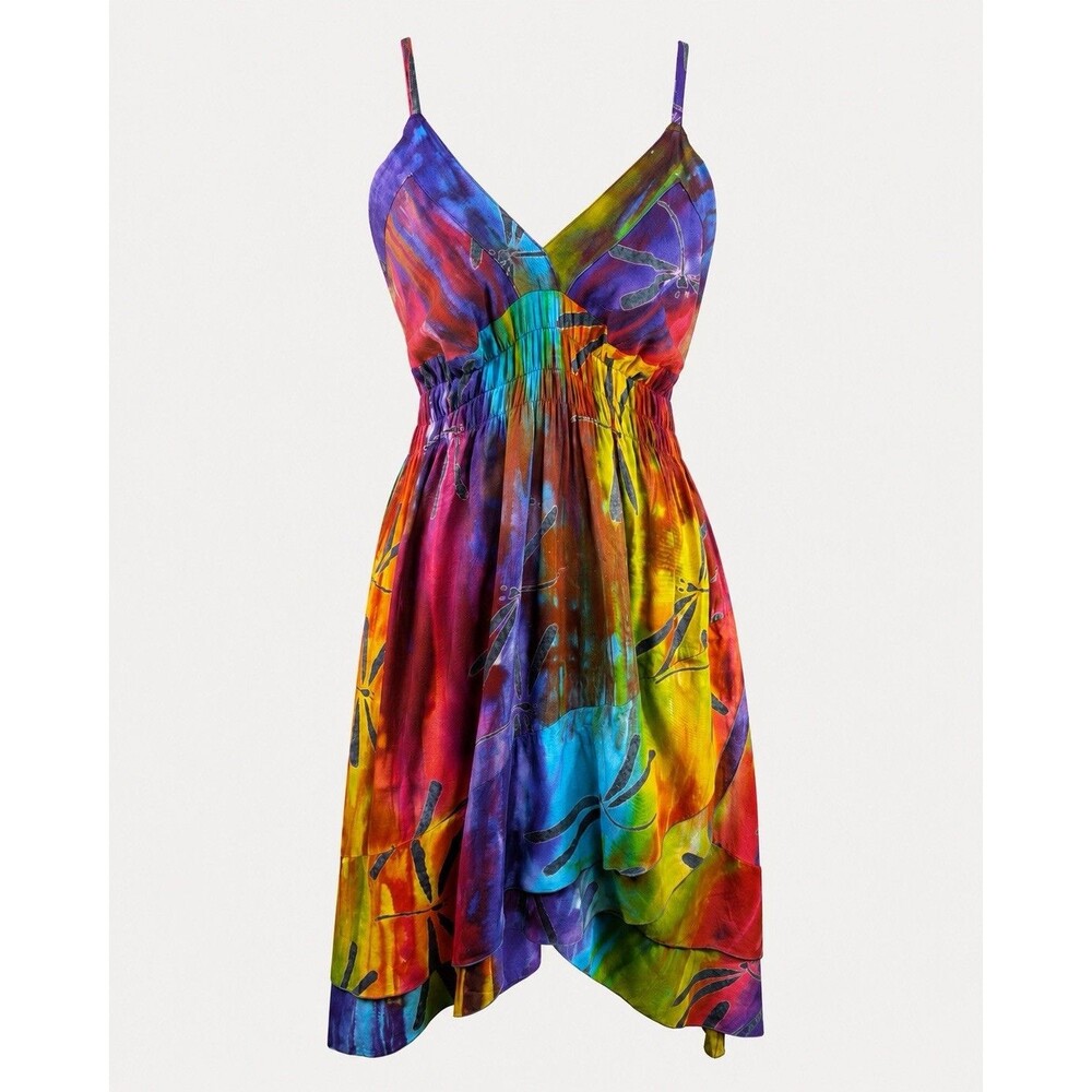 Y2K One Size Boho Dopamine Sundress Adjustable Strap One Size Beach Cover-up